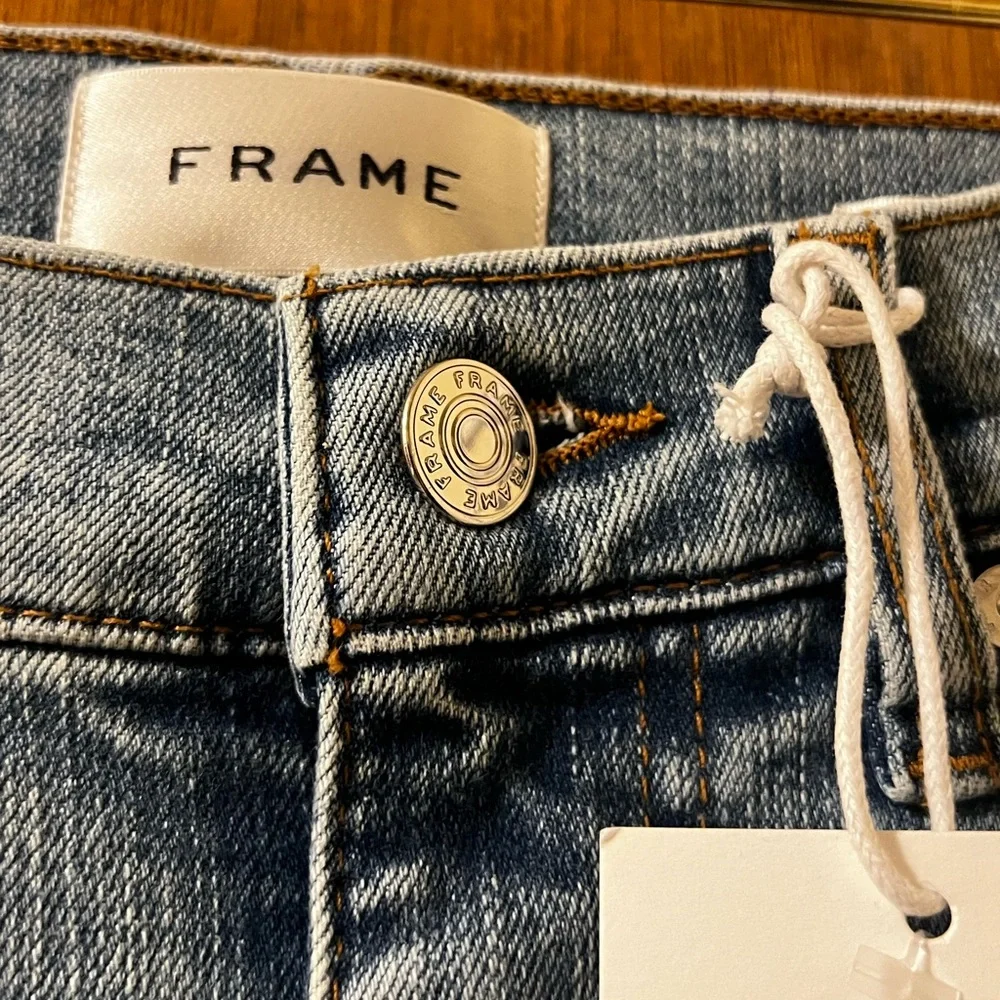 Frame Denim Jeans Icon‎ Flare Raw Hem Wide Leg Sz 24 - Picture 13 of 16